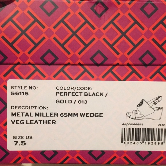 Tory Burch Metal Miller 65MM Wedge Sandal Heel 7.5 - Picture 12 of 12